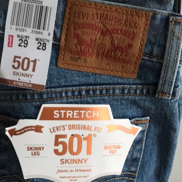 SALE NWT Levi’s original 501 skinny stretch jeans sz 29 - Picture 4 of 8
